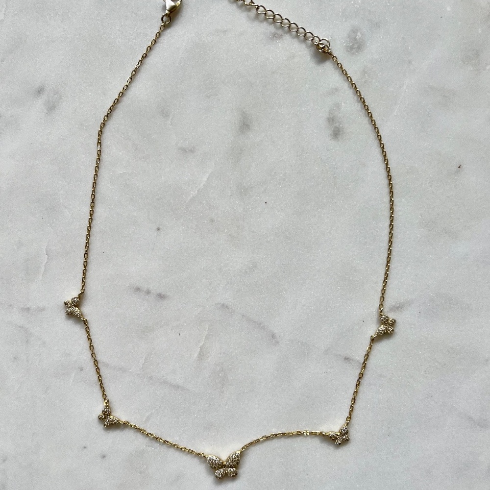 Adina Eden Jewel Five Butterfly Necklace